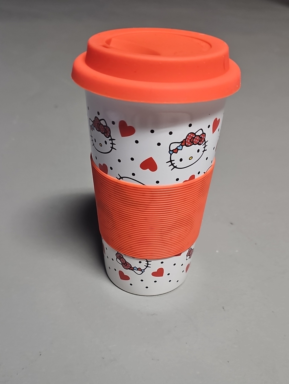 Sanrio Hello Kitty Megatoys Ceramic Tumbler Travel Mug NWT 12oz Kawaii Style
